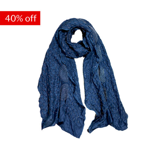 Navy bandani silk stole
